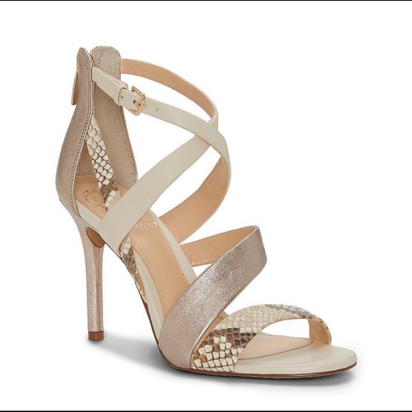 Vince Camuto Shoes - Vince Camuto rose silver Chakeetan leather sandals size 9 1/2